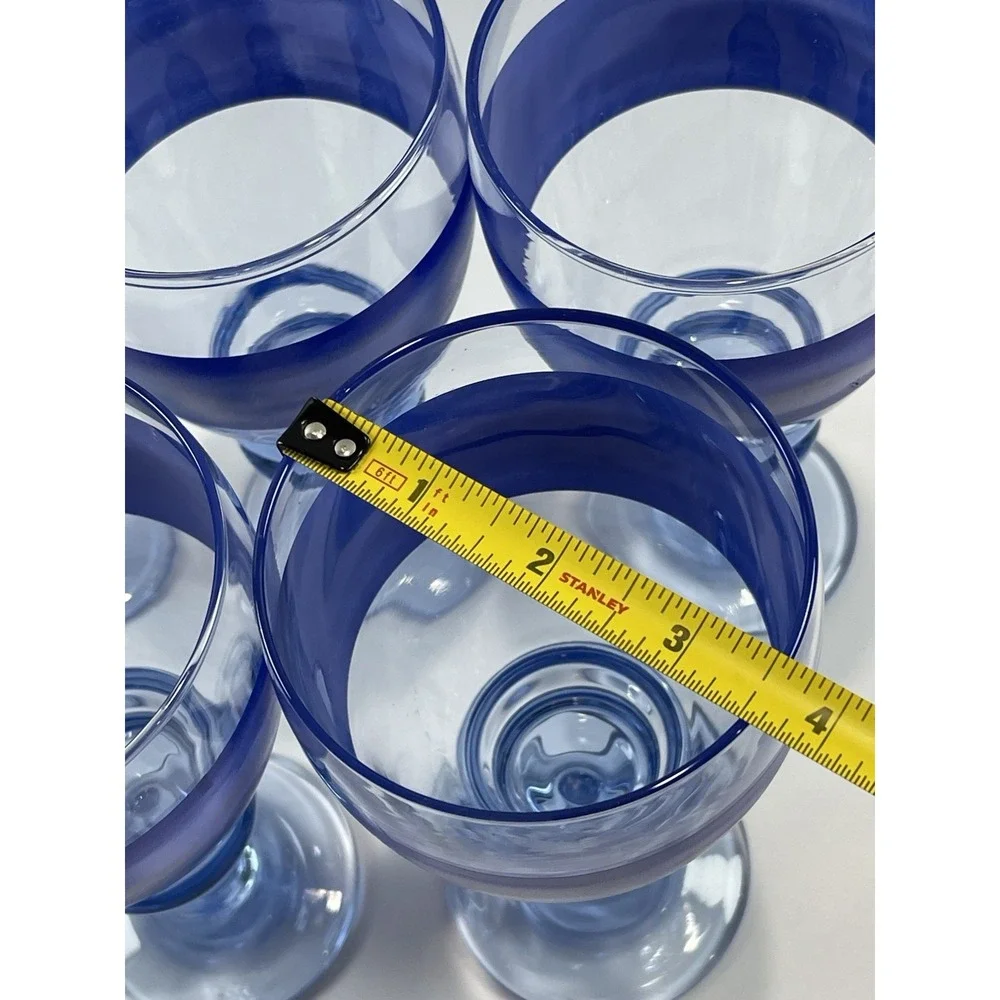 Vintage‎ Libbey Nova Blue Water Goblets  Set Of 5   7.5" Tall ~Discontinued~ - Picture 11 of 11